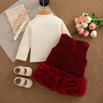 Solid Colour Baby Girl Dress – Long Sleeve Bow Winter Dress for Girls (0–24 Months)