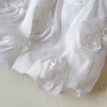 Baby Girl 3D Rose Knit Set – Pink Knitted Top & Beige Puff Skirt Outfit for Autumn (0–3 Years)