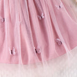 Summer 4-7 Years Old Children Fashion Trend Personality Cute Comfortable Soft Pink Halter Mesh Dress Solid Color