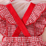 2PCSSummer Cross-Border New Style For Girls And Babies 0-1 Years Old Sweet And Cute Red And White Plaid Dress Pants