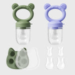 Baby Fruit Food Feeder & Mini Freezer Nibble Tray with Lid Breastmilk Popsicle Molds Silicone Infant Self Feeding Food Pacifier