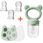 Baby Fruit Food Feeder & Mini Freezer Nibble Tray with Lid Breastmilk Popsicle Molds Silicone Infant Self Feeding Food Pacifier