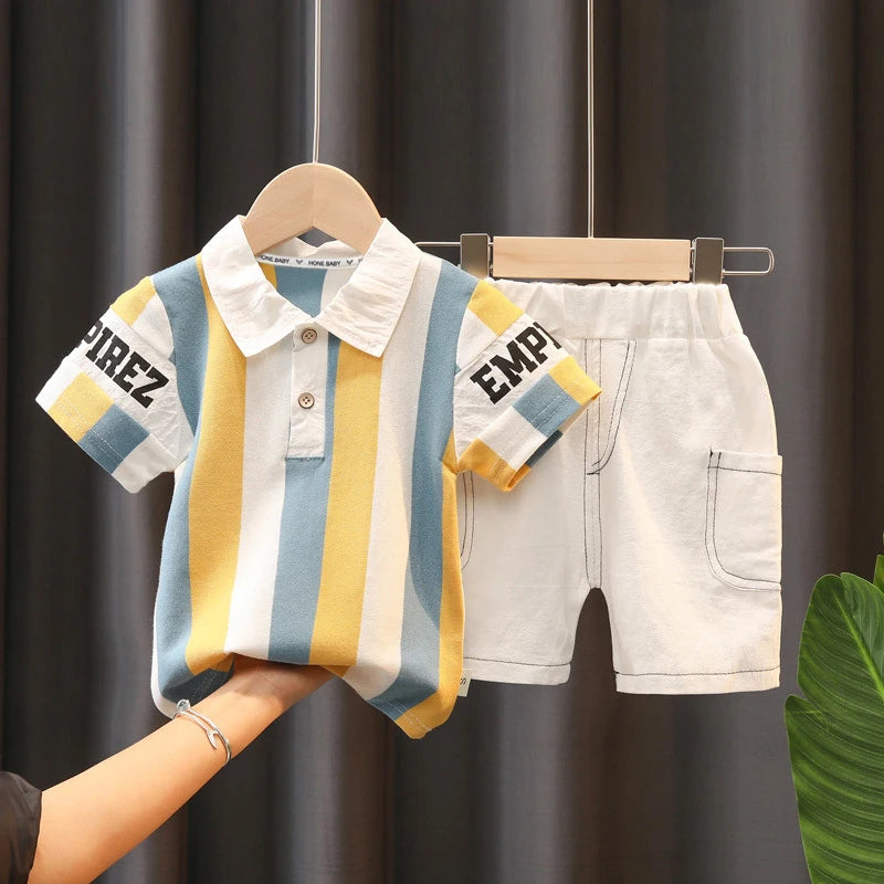 DIIMUU Baby Boys Clothing Sets T-shirt + Shorts Kids Girl Outfits Suits Children Summer Wear Infant Toddler Tee Shirts + Pants