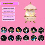Kids Star Projector Night Light with 12 Films, Bluetooth Music and Rechargeable LED Lamp