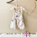 Baby Girl Denim Embroidered Dress – Floral Strap Skirt One-Piece Summer Outfit (1–2 Years)