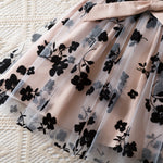 Black Rose Flower Dress for Girls 3 to 8 Years Summer Casual Girl Clothes Ruffles Tulle Elegant Princess Birthday Party Dress