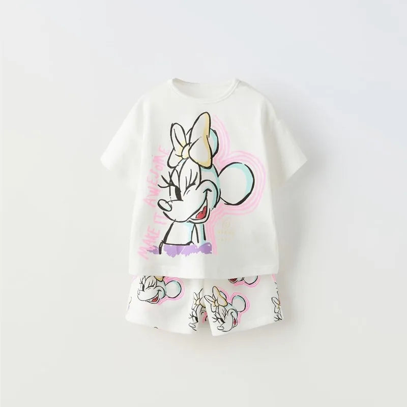 Simba Printed Boys Clothes Tracksuit 2024 New Summer Short Sleeve Suit Children's Clothing Loose Fashion Baby T-shirt Outfits