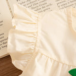 Summer Baby Girl Clothes Flying Sleeve Cotton Dress Sweet Cherry Decoration Girl Outdoor Outfit