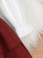 3PCS Autumn 0-3 Speed Girls And Babies Have Comfortable Foreign Style And Sweet Solid Color Lace Collar Top + Skirt + Hat Set