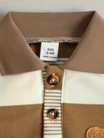 Children’s Summer New Arrival Boys’ Regular Striped Teddy Bear Short T-Shirt and Shorts Casual Sport Two-Piece Set