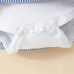 Cartoon Bear Embroidered Baby Romper Set – Summer Jumpsuit & Headband Outfit for Girls (0–18 Months)