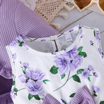 Kid Girl 2-8Years old Long Sleeve Coat Floral Princess Dresses Outfit Toddler Infant Clothing Set Fashion Kids Wear