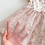 Floral Muslin Baby Girl Summer Set – 2PCS T-Shirt & Shorts Outfit with Bow Detail (0–12 Months)