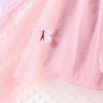 Summer 4-7 Years Old Children Fashion Trend Personality Cute Comfortable Soft Pink Halter Mesh Dress Solid Color