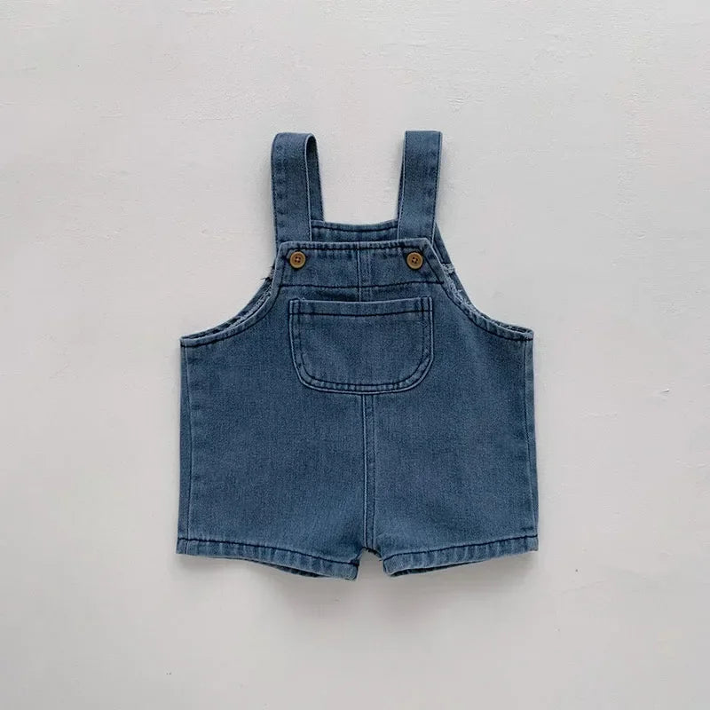 2024 Summer Baby Clothing Set Toddler Girls Clothes Suit Infant Tee and Denim OverallBoys Outfit
