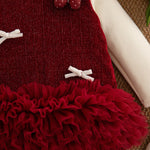 Solid Colour Baby Girl Dress – Long Sleeve Bow Winter Dress for Girls (0–24 Months)