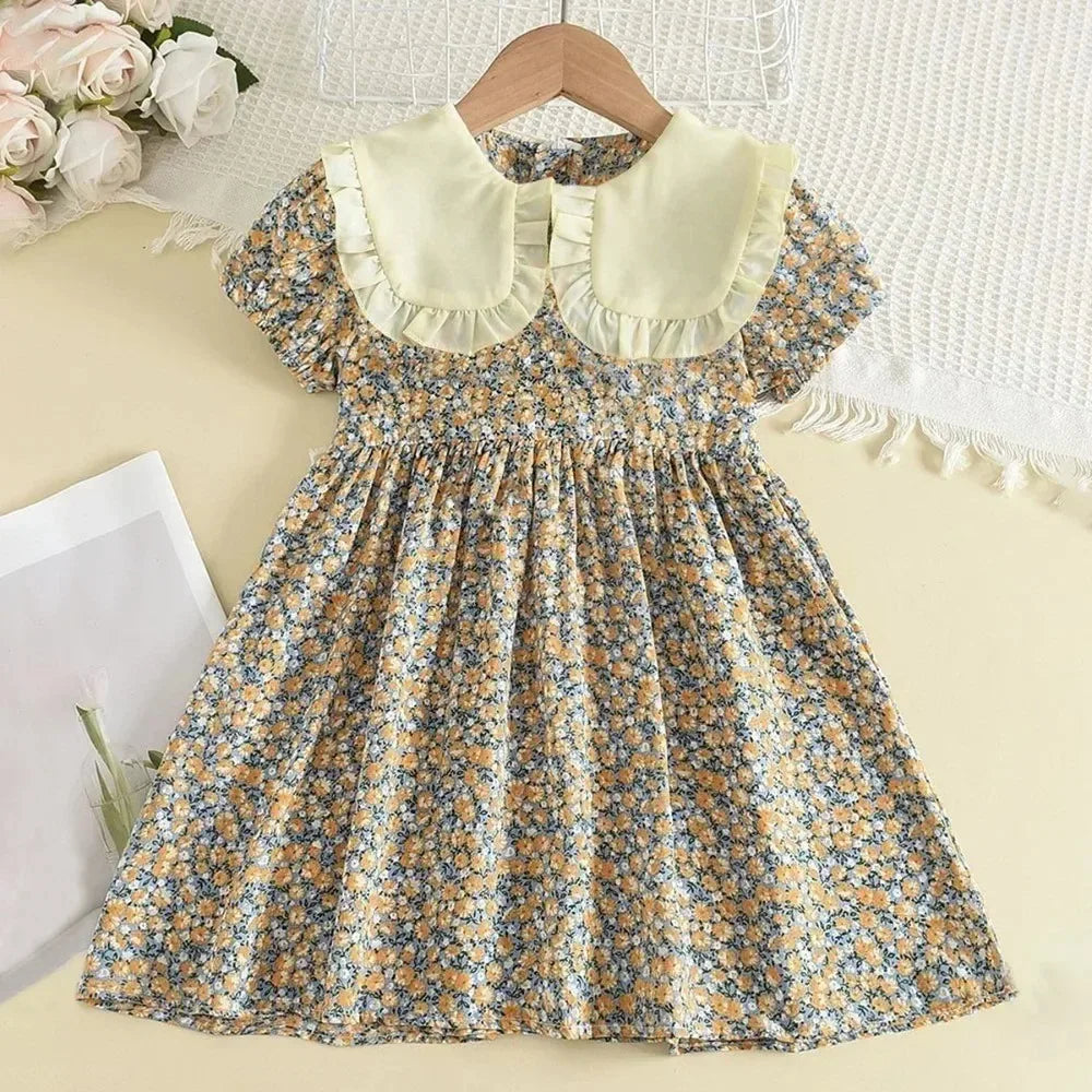 Bear Leader Girls Elegant Dresses 2023 New Summer Kids Party Costumes Girl Floral Princess Outfits Children Vestidos Clothing
