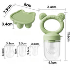 Baby Fruit Food Feeder & Mini Freezer Nibble Tray with Lid Breastmilk Popsicle Molds Silicone Infant Self Feeding Food Pacifier