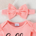 4PCS Summer 0-1 Year Old Cute Fashion Trend Comfortable Soft Baby Heeeoim New Here Cratered Striped Printed Long Sleeve Set