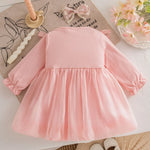 Baby Girl Mesh Bow Dress – Long Sleeve Princess Outfit for Spring & Autumn (0–24 Months)