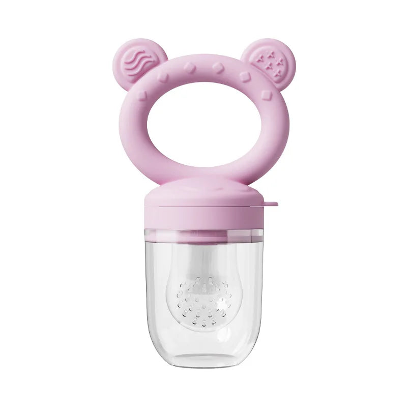 Baby Fruit Food Feeder & Mini Freezer Nibble Tray with Lid Breastmilk Popsicle Molds Silicone Infant Self Feeding Food Pacifier